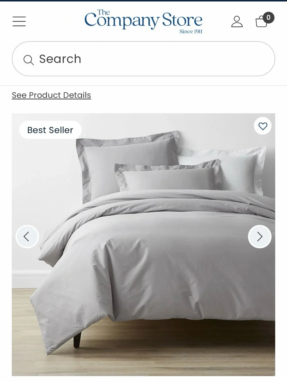 The Company Store XL Twin Light Gray Cotton Duvet Cover Ivory Comforter Std Sham